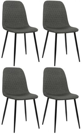 Clp Set de 4 sillas con asiento en tela gris oscuro