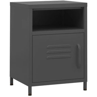 vidaXL Nightstand Anthracite 35x35x51 cm Steel Vidaxl