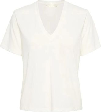 Inwear Klassieke V-hals Top Wit - Dames - T-shirts - Wit - 3XL - Katoen - Tops