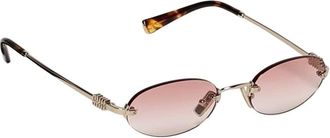Miu Miu Rimless Oval Zonnebrillen - Dames - Zonnebrillen - Roze - 51 MM - Accessoires
