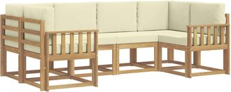 vidaXL Conjunto De Sof&aacute;s De Exterior 6 Uds. Blanco Y Crema Vidaxl