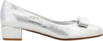Ferragamo Vara Hammered Calfskin Pumps, Size 7 C