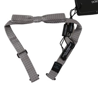 Dolce & Gabbana Grijze Polka Dot Heren Stropdas Papillon Strik