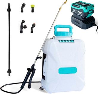 No Brand Pulverizador De Mochila De 12 Litros Con Bater&iacute;a De Litio Extra&iacute;ble De 4 Ah Con Lanza De Acero Inoxidable Y Lat&oacute;n