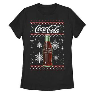 Coca Cola Ware Womens Coca Cola Christmas Bottle Snowflake Graphic T-Shirt in Black at Nordstrom, Size Xx-Large