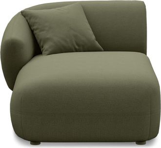 Castlery Auburn Left Chaise Customized, Performance Fleece Moss, Spill Resistant, Modular Sofa for Living Room, Green, Castlery