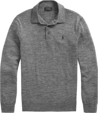 Polo Ralph Lauren Polo in merinowol - Heren - Polos - Grijs - XL - Wol - Tops