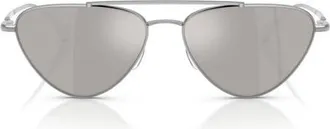 Oliver Peoples 56mm Jil Sander Edition 1 Cat Eye Sunglasses in Silver /Soft Silver Mirror at Nordstrom