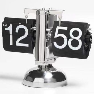 OEM Reloj Despertador Digital Retro Con Mecanismo De Visualizaci&oacute;n Por Pantalla - Reloj Interno Con Engranajes Alimentado Por Pilas, Ideal Para La Oficina