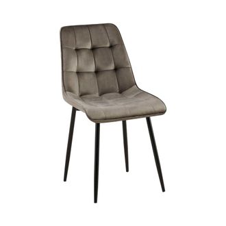 Clp Silla de comedor con reposapi&eacute;s en terciopelo antracita