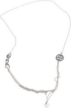 Dior Pre-owned Womens Beauty Layered Charm Necklace - Silver - One Size