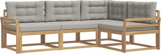 vidaXL Conjunto De Sof&aacute;s De Exterior 3 Uds. Blanco Y Gris Claro Vidaxl