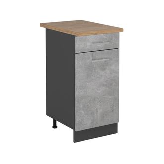 Vicco Mueble Bajo De Cocina R-line, Hormig&oacute;n, 40 Cm, Et Roble