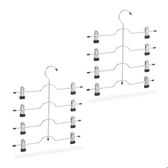 OEM Perchas Multiclip Tuserxln, Juego De 4, Perchas Para Pantalones Y Faldas Que Ahorran Espacio, Perchas Met&aacute;licas Antideslizantes, Color Plata