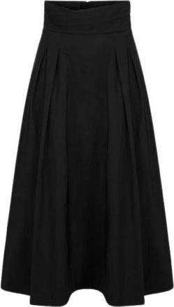Elisabetta Franchi Midi Rok - Dames - Midirokken - Zwart - L - Polyester - Rokken