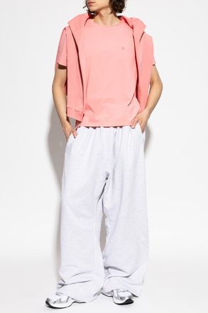 Acne Studios T-shirt With Patch, Mens, Pink