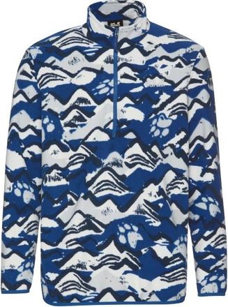 Jack Wolfskin Paw Era 100 Print Halfzip Fleecepullover f&uuml;r Herren | blau