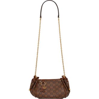 Gerard Darel Logo-Print Mini Chain Shoulder Bag in Camel at Nordstrom