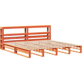 vidaXL Vidaxl - Bed Frame without Mattress Wax Brown 200x200 cm Solid Wood Pine