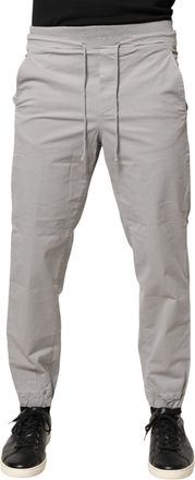 Dondup Light Gray Cotton Mid Waist Skinny Men Jogger Trouser Mens Pants (Pre-Owned)