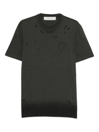 Golden Goose Journey gerafeld T-shirt met hartdetail - Grijs
