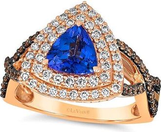 Le Vian 14K Rose Gold 1.79 Ct. Tw. Diamond & Blueberry Tanzanite Cocktail Ring