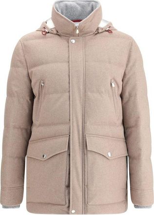 Brunello Cucinelli Beige Cashmere Full-Length Mens Jacket