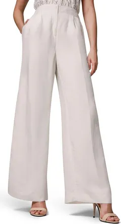 DKNY Pleated Wide Leg Pants in Cream at Nordstrom, Size 12