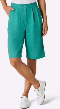 Cr&eacute;ation L Bermudas CREATION L PREMIUM, Damen, Gr. 36, Normalgr&ouml;ssen, smaragd, 100% Leinen, unifarben, Hosen Bermudas