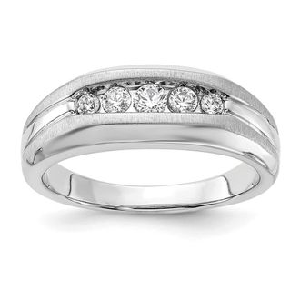 Diamond2Deal 14k White Gold Lab Grown Diamond Wedding Band Ring 0.33Ct Clarity- VS Color- G-H