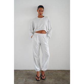 LnA Summer Terry Sweat in Light Ash Heather Grey at Nordstrom, Size X-Large