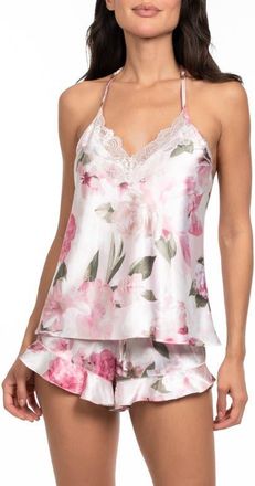 In Bloom by Jonquil Jovie Lace Trim Satin Short Pajamas in Rosewater at Nordstrom, Size X-Large