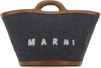Marni Two-tone Felt And Leather Small Tropicalia Summer Handbag