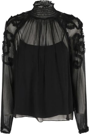 Ulla Johnson ruffled high-neck blouse - Black