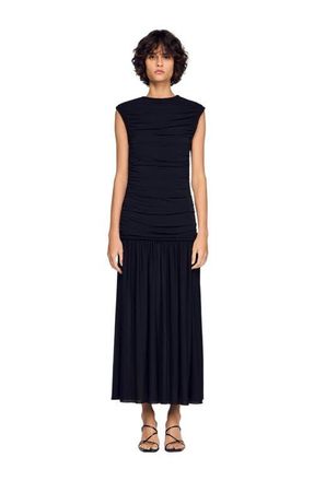 Sandro Draped maxi dress in Black at Nordstrom, Size 40 Eu