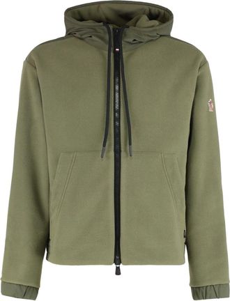 Moncler Hoodies & sweatvesten, Heren, Groen, M, Polyester, Hooded Sweatshirt met Rits