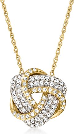 Canaria Canaria Diamond Love Knot Pendant Necklace in 10kt Yellow Gold