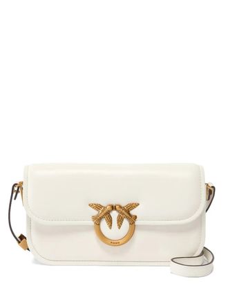 Pinko small Love bird-ring chain cross body bag - White