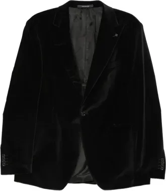Tagliatore Blazers, male, Black, Size: L Velvet Blazer