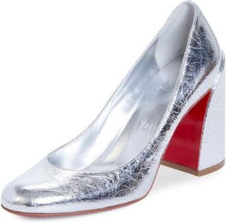 Christian Louboutin Miss Sab Pump in Silver/Lin Silver at Nordstrom, Size 10.5Us
