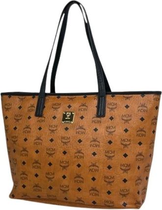 MCM Pre-owned Tote Bags, female, Brown, Size: ONE SIZE Pre-owned Logogram Tote Bag