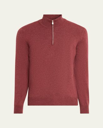 Brunello Cucinelli Mens Cashmere Quarter-Zip Sweater