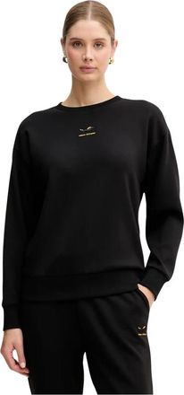 A|X Armani Exchange Sudadera con cuello redondo y bordado de logo - Sweatshirts & Hoodies - Mujer - Negro - S