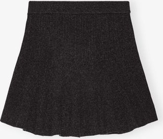 Ganni Mixed Cashmere Wool Mini Skirt - Size XS