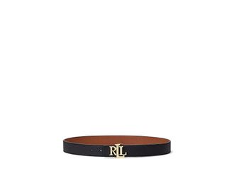 Lauren Ralph Lauren Leather Reversible 30 Belt Womens Belts Black/Lauren Tan : LG (37 Waist)