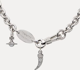 Vivienne Westwood Man. Ernest Necklace Platinum-black-patina-white-cz-grey-pearl Platinum-black-patina-white-cz-grey-pearl Men