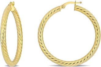 Amour 36mm Textured Twist Hoop Earrings In 14K Yellow Gold