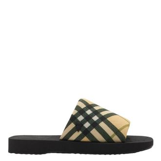 【Burberry】ブラック＆オフホワイト Dive チェック スライド Burberry Dive Embossed Check Pool Slide Sandal (Men) | Nordstrom