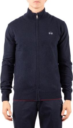 La Martina Gebreide Cardigan - Heren - Vesten - Blauw - S - Truien & Vesten