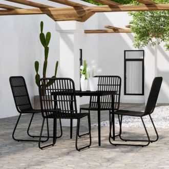 vidaXL Juego De Comedor De Jard&iacute;n 5 Piezas Negro Vidaxl